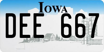 IA license plate DEE667