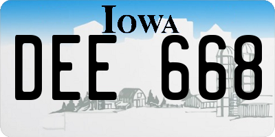 IA license plate DEE668