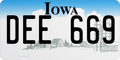IA license plate DEE669