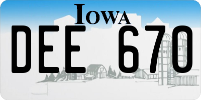 IA license plate DEE670