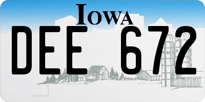 IA license plate DEE672