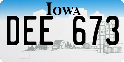 IA license plate DEE673