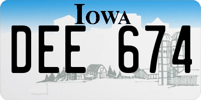 IA license plate DEE674