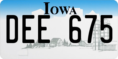IA license plate DEE675