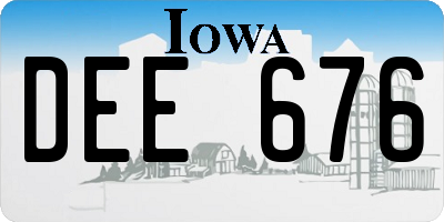 IA license plate DEE676