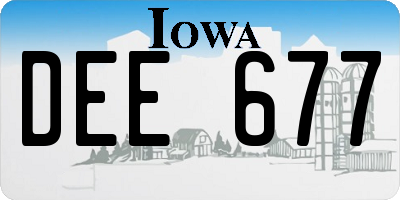 IA license plate DEE677