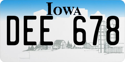 IA license plate DEE678