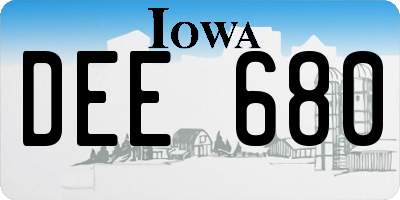 IA license plate DEE680