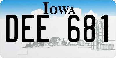 IA license plate DEE681