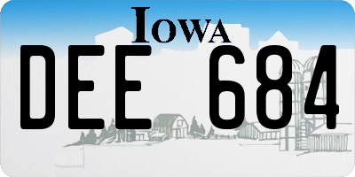 IA license plate DEE684