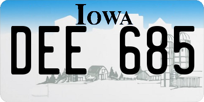 IA license plate DEE685