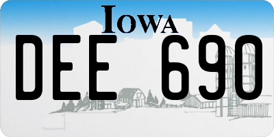 IA license plate DEE690