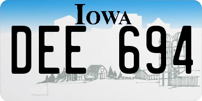 IA license plate DEE694