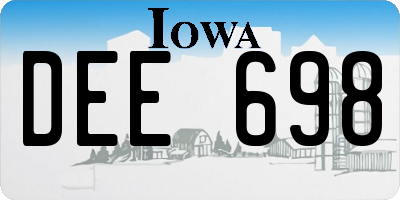 IA license plate DEE698
