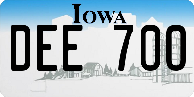 IA license plate DEE700