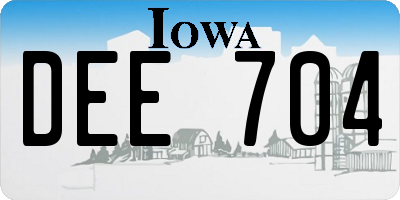 IA license plate DEE704