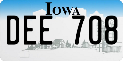 IA license plate DEE708