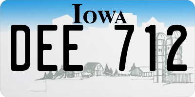 IA license plate DEE712