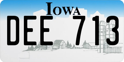 IA license plate DEE713