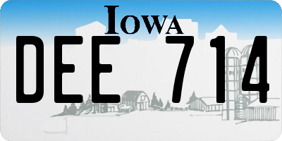 IA license plate DEE714