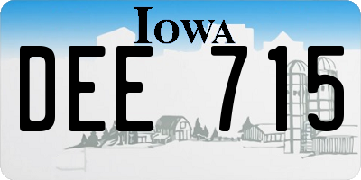 IA license plate DEE715