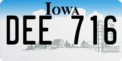 IA license plate DEE716