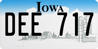 IA license plate DEE717