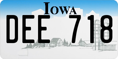 IA license plate DEE718