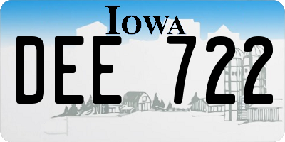 IA license plate DEE722