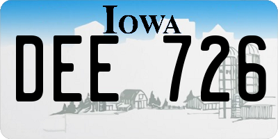 IA license plate DEE726