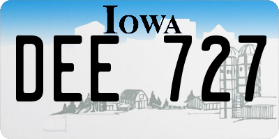 IA license plate DEE727