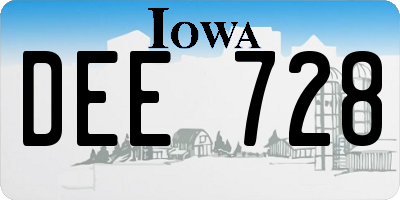 IA license plate DEE728
