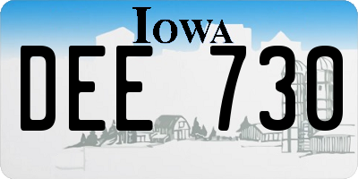 IA license plate DEE730