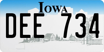 IA license plate DEE734