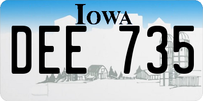 IA license plate DEE735