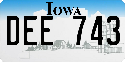 IA license plate DEE743