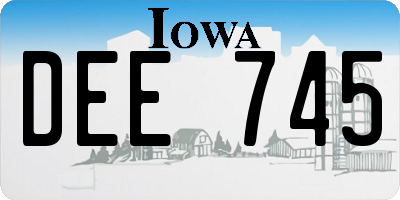 IA license plate DEE745