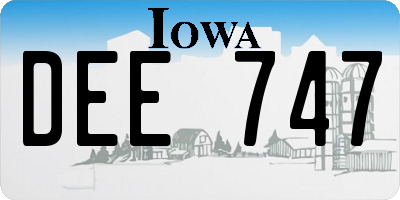 IA license plate DEE747