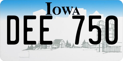 IA license plate DEE750