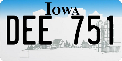IA license plate DEE751