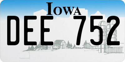 IA license plate DEE752