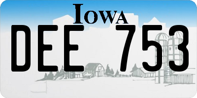 IA license plate DEE753