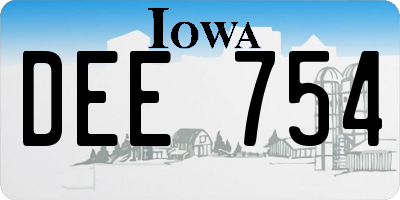 IA license plate DEE754