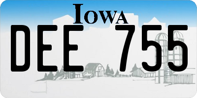 IA license plate DEE755
