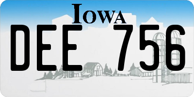 IA license plate DEE756