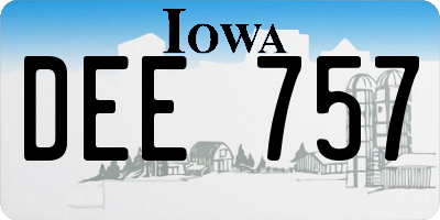 IA license plate DEE757