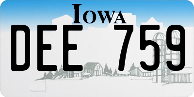 IA license plate DEE759