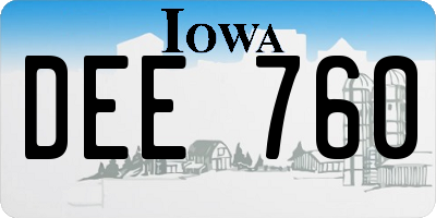 IA license plate DEE760