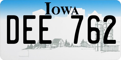IA license plate DEE762