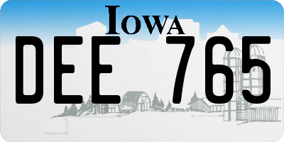 IA license plate DEE765